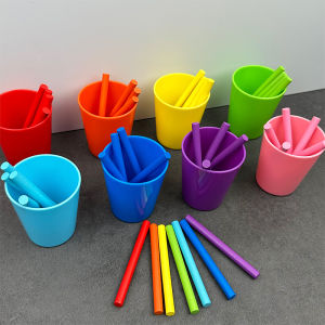 Color Recognition Matching Cups Montessori Early Education Toys for Toddlers Nursery Educational Learning Tools Arithmetic Sticks