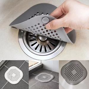 Anti-Clogging Filter Floor Sink Strainer Square Round Drain Cover For Shower Hair Catcher Harmless Cleaning Accessories (Grey)