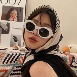 Women Oval Goggle Kurt Cobain Fashion Korean Sunglasses