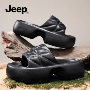 Jeep | Winter Outdoor Black Anti-Slip Thick Sole Height-Increasing Sandals