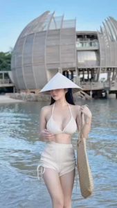 Đồ bơi nữ SENSEN Bộ Bikini Quần Đùi freesize (Hàng Loại 1) Phối Dây Rút Điều Chỉnh Kín Đáo Che Khuyết Điểm SVN01 Bikini Quyến rũ