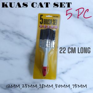 KUAS CAT SET 5PC GAGANG KAYU MURAH D3701