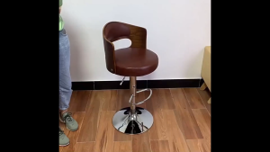 SOFTHOME Premium Solid Wood Bar Stool Sturdy Frame Non-Slip Air Lift Adjustable High Chair for Indoor