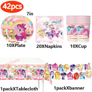 Hasbro | My Little Pony Birthday Party Decorations Cute Balloons Plates Cups Banner Tableware Set for Baby Shower Party Favors Kids Gifts