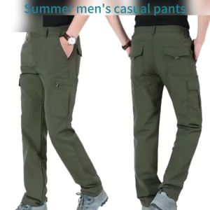 Quần Cargo Nam Mùa Hè Chống Nước Quần Thể Thao Ngoài Trời Nhiều Túi Quần Táctical Dã Ngoại Câu Cá Cạp Trung Bình