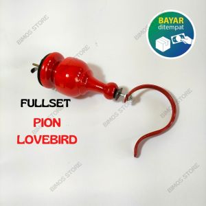 (FULLSET) GANTUNGANSANGKAR BURUNG LOVEBIRD FULLSET PION LOVEBIRD GANTUNGAN SANGKAR LOVEBIRD CENGLUNG MERAH CANTOLAN