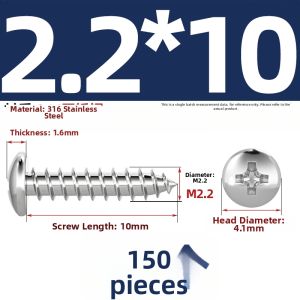 TIANZHUOJINSHU | 316 Stainless Steel Crosshead Flat Head Wood Screw