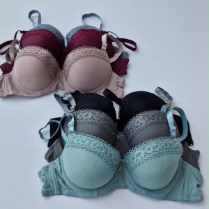 3 Pcs Bh Busa Tebal Kawat Bra Wanita Renda Katun Polos