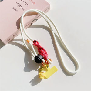 Mobile Phone Lanyard Crossbody Adjustable Strap Halterneck Anti-Lost and Anti-Fall Handy Gadget Couple Back Splint Solid Lanyard Phone Case Chain Clip Rope Classy Trending Women Tide Stylish Trendy New Product