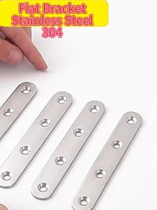 MAJU Stainless Steel Flat Straight Bracket Joining Bracket sesiku besi Cabinet Bracket Papan Sambung Panjang Bracket DIY