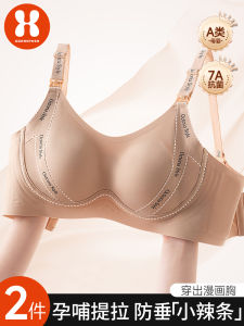 Xorrephen Luxury Nursing Bra Postpartum Feed Milk Spring Autumn Anti-Sagging Gather Women Pregnant Underwear Sports Style U-Neck