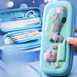 กล่องเครื่องเขียน Deli ความจุขนาดใหญ่สำหรับเด็กผู้หญิง ชั้นประถมศึกษาปีที่ 1 กล่องของเล่นสำหรับเด็กอนุบาล กล่องเครื่องเขียนสีสันสดใส