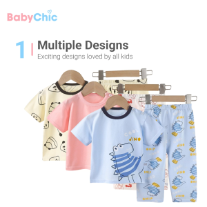 Kids Short Sleeve Pyjamas Set Baju Tidur Budak Lengan Pendek Toddler Sleepwear 6 Months - 6 Years