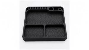 OGRC Silicone Tool Tray RC Parts Organizer RC Screw Storage Plate Screw Holder Mat (160×160mm) - Red/Black