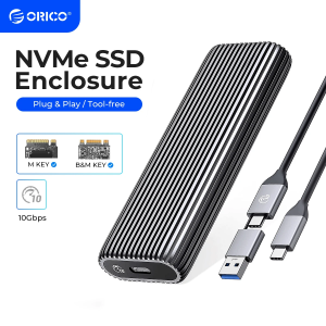 ORICO | ORICO Tool Free Aluminum M2 NVMe SSD Enclosure 10Gbps PCIe Type C M.2 SSD Case NVMe M Key Solid State Drive Case Support UASP