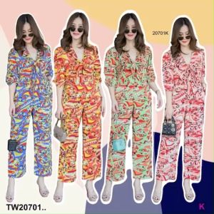 B20701 Jumpsuit #สาวอวบ จั้มสูทลูกกวาด ขายาว Jumpsuit #chubby girl candy jumpsuit long legs ..