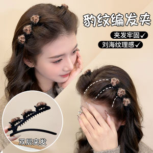 Retro Leopard Print Hair Accessories Side Clips One Word Hairpins Bangs Special Small Clips Sweet Style Fresh Outburst