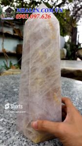 Trụ lục giác thạch anh hồng giúp tăng cường năng lượng và cân bằng tinh thần-4.88kg (KT: 29 x 12.3 (cm)-T621