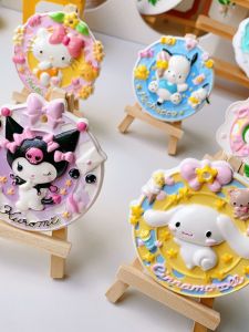 Sanrio Gypsum Plaque Childrens DIY Handcraft Graffiti Coloring 3D Sculpture Team Building Activity White Mold Painting