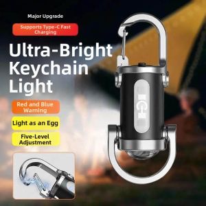 Mini Rechargeable Waterproof Anti-loss Keychain Flashlight