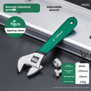 Adjustable Wrench Chrome Vanadium Steel Professional Spanner Anti Slip Grip Portable Hand Tool for Plumbing Automotive Household