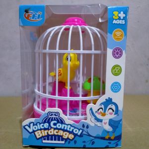 Mainan Burung Voice Control & Birdcage Nyala Suara