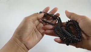 Indah craft-Tasbih saku Tasbih Tijani Teras Kayu hitam dan kayu Agathis