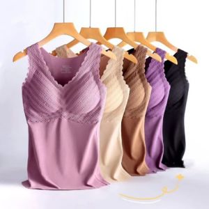 MANHOODSTORE6RE6 ตุ๊กตาผ้าพลัฌ ฤดูใบไม้ร่วงและฤดูหนาวเยอรมันกำมะหยี่ หนาขึ้น การป้องกันความเย็น เสื้อกั๊กเก็บความร้อนสำหรับผู้หญิง แฟชั่นที่ทันสมัย อบอุ่นและอบอุ่น ชุดชั้นในเก็บความร้อนสำหรับผู้หญิง