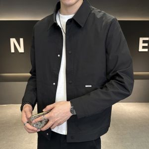 ROMON | Loose Fit Casual Mens Jacket Romon Spring Autumn Winter New Style Workwear Turn-down Collar Trendy Outerwear Polyester Fiber