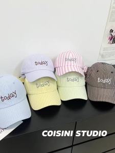 Sweet Sun Protection Striped Letter Embroidery Bow Tie Baseball Cap