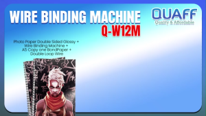 PP Supplies - Promo Bundle A4 Size Wire Binding Machine Q-W12M 3:1 Pitch + 12.7mm Double Wire Ring + A4 Frosted PP