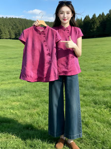 Shalldoer | Chinese Style Short Sleeve Cheongsam Shirt Slimming