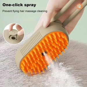 Pet Steam Brush for Shedding 4-in-1 Pet Spray Mist Brush with Handle Dog Spa Grooming Comb Steaming Hair Brush for Dogs Cats