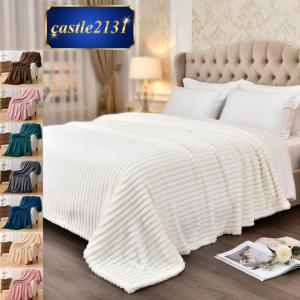 Castle2131 Velvet Fleece Blanket King Size 200x230cm Super Soft Warm Cozy Bed Blanket Lightweight Durable Thick Winter Blanket for Bed Sofa Home Comfort Easy Care Fabric