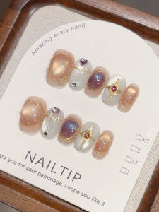 Retro Baroque Pattern Gold Line Edge Heart Diamond Fragments Nude Glass Beads Cats Eye Removable Nail Art Beauty Tools