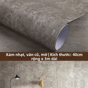 XIANXIANWUFANG | Giấy Dán Tường Vintage Scandinavia Màu Xám Nhạt Tự Dính