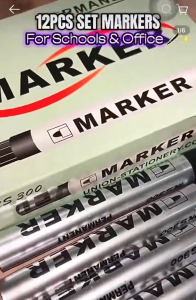 60pcs/ 36pcs Permanent Marker MS300 Black Marker Pen Stationary School Supplies Office Supplies 5box /3box
