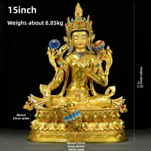 OSITE | Handcrafted Green Tara and Green Tara Avalokitesvara Gilt Bronze Buddha Statue