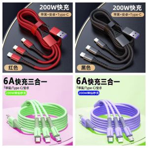 Super Fast Charge 240W Data Cable One to Three Mobile Phone Charging Huawei Honor VIOP Car Mounted Quick Charge Adapter