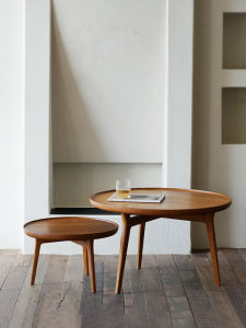 Round Teak Wood Side Table for Living Room and Balcony