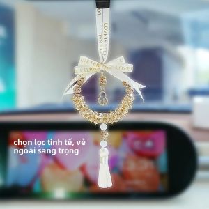 Xe Mới Mặt Dây Chuyền Pha Lê Bầu Lưới Đỏ Sáng Tạo Gương Chiếu Hậu Treo Trang Trí Bản Sao Trang Trí Pha Lê
