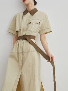 Polo Collar Workwear Dress Mid-Length