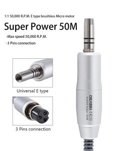 Dental Lab E-type brushless Electric Micro Motor 50000 RPM for Straight Contra Angle Handpiece For Micromotor Polisher Dental Supply