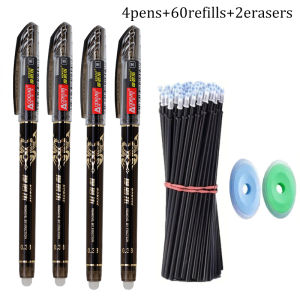 MROOFUL | Creative Erasable Gel Pens Set Black/Blue/Red Washable Handle Magic Refills Rod for Office School Writing Stationery Supplies