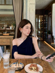 Elegant Shoulder Bared French Style Vest Womens Fashion Sun Protection Clothing Slim Fit Regular Sleeveless Pure Color T-shirt