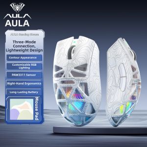 AULA | Gaming E-Sports 3-Mode Wireless Bluetooth Mouse Transparent Hollow