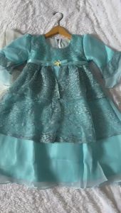 Gaun Pesta Anak Perempuan Motif Floral Poliester - Warna Lavender/Army Green/Turquoise
