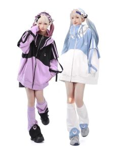 Bionic Angel Water Color System Detachable Sleeve Subculture Sick Production Type Jacket Shorts Leggings Set Korean Casual Style