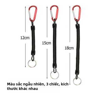 Goture | Goture Bộ 3 Dây Câu Cá Có Carabiner Dây Cuộn Có Thể Thu Vào Cho Kìm Kẹp Môi 12Cm/15Cm/18Cm Vòng Nhôm Nhựa TPU Dây Câu Cá