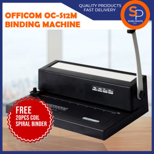Officom OC-S12M Spiral Binding Machine: A4 Size Heavy Duty 46 Holes for Notebook Spiral Binder School Supplies 4:1 Pitch